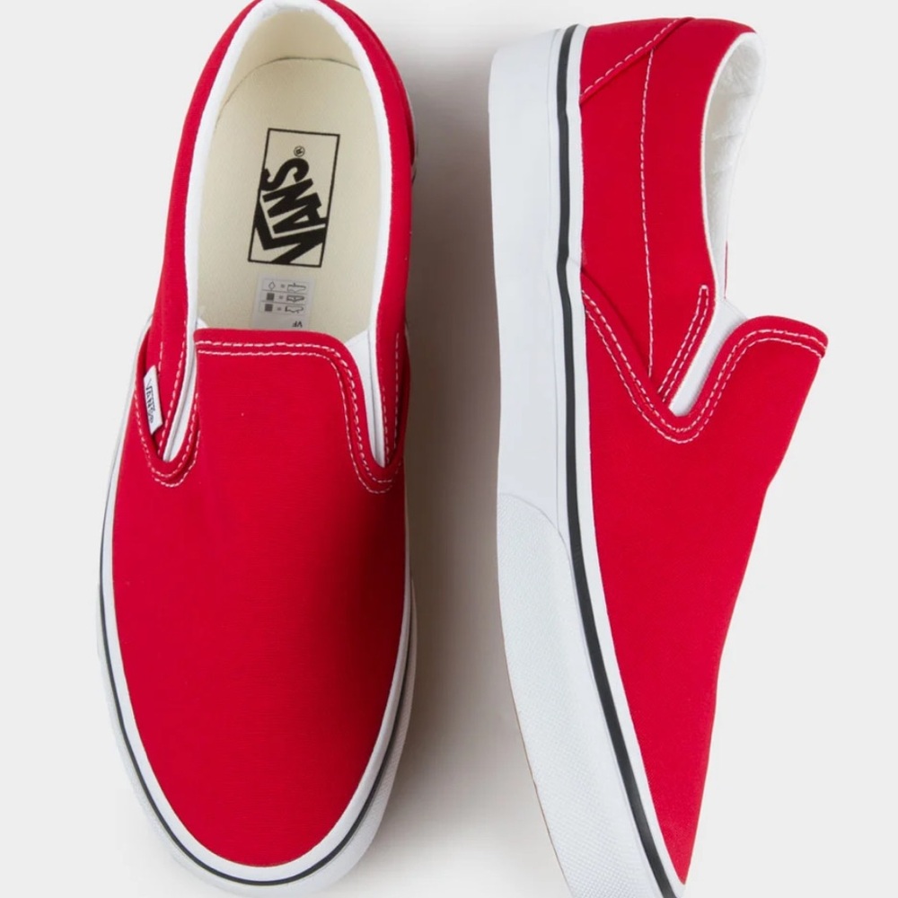 Vans Classic Red Slip On Sneakers